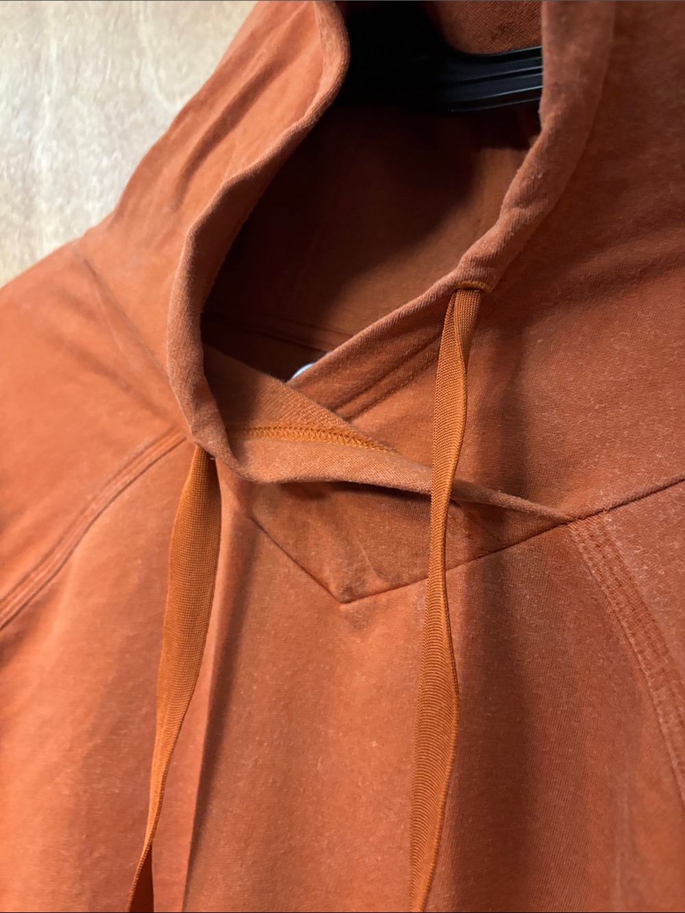 Athleta Rust Orange Hooded Pullover Sweatshirt - Picture 3 of 5